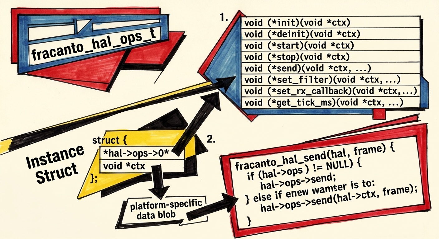 Structure — three building blocks of the vtable pattern
